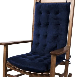 Rocking Chair Cushions Velvet High Back & Seat Cushion 2-Piece Set Navy - Picture 1 of 7