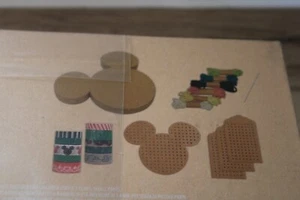 Disney Store Mickey Mouse 22 Piece Craft Kit Cross Stitch Paper Mache Tapes NEW - Picture 1 of 6