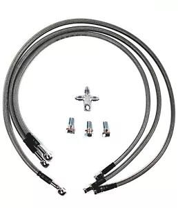 Líneas de freno trenzadas de acero inoxidable Raptor 700 660 + 2 delanteras Alba Racing - Imagen 1 de 3