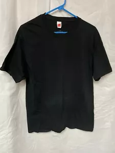 T-shirt girocollo uomo Hanes cotone nero taglia L large - Foto 1 di 2