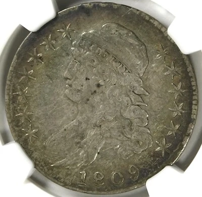 🌚🌘🌗🌖🌕🔥😍NGC VF35 O111A III EDGE 1809 CAPPED BUST HALF DOLLAR  - Image 1 of 3