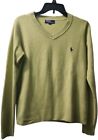 Polo Ralph Lauren Vintage 100% Cashmere Wool V-Neck Sweater  Green Large Woman