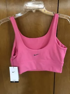 New With Tags Nike Alate Swoosh Bright Pink Sports Bra Light Support Size Medium - Picture 1 of 7