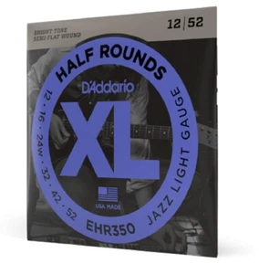 D'Addario EHR350 Half Rounds Jazz Light Electric Guitar Strings 12-52  - Picture 1 of 13