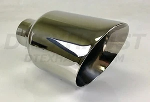 DT-255084 DOBLE PARED ÁNGULO ACERO INOXIDABLE PUNTA ESCAPE 2.5" ENTRADA 5" SALIDA 9" LARGO - Imagen 1 de 1