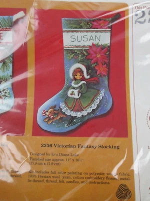 Vintage 1983 Creative Circle Victorian Fantasy Stocking Embroidery Kit NEW 2256 - Image 1 of 4