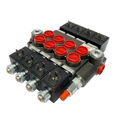 4 Spool Solenoid 12V DC Hydraulic Control Valve Double Acting 13 GPM 3600 PSI - Image 1 of 4