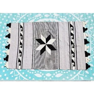 ALFOMBRA ARTESANAL SUROESTE LANA Tejida a Mano México 79x43 Grande y Gruesa De Colección ¡ROBLE RARA! - Imagen 1 de 12