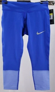 NIKE Youth Girls Sz S Power Cropped Running Leggings Tight Fit Blue NWT MSRP $55 - Picture 1 of 8