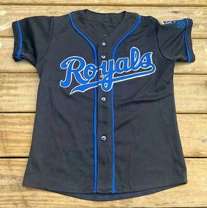 Black Blue Kansas City Royals #15 Lopez Home Jersey Size Medium RARE VINTAGE - Picture 1 of 4
