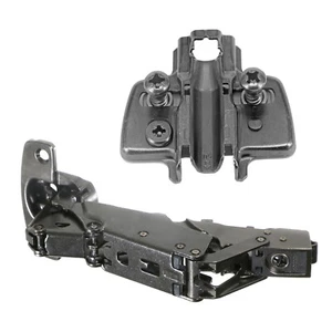 HETTICH Hinge Set Kitchen Wide Angle 52 x 5.5 + Cross Mounting 5mm Height Black - Picture 1 of 12