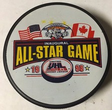 1998 UHL All-Star Game Hockey Puck Port Huron Border Cats