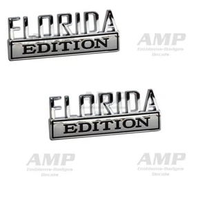 2pc FLORIDA EDITION Chrome emblem Badges fits Chevy Toyota Ford Car Truck - Picture 1 of 1