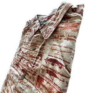 Woolrich Shirt Short Sleeve Mens Large Vintage Fishing Lures All Over Print - Picture 1 of 10