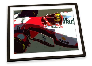 Ayrton Senna Formula One Car Red FRAMED ART PRINT Picture Poster Artwork - Picture 1 of 5