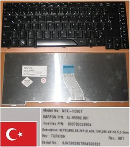 Keyboard qwerty Turkish Acer 5930 5930Z 5330 NSK-H390T 9J.N5982.90T - Picture 1 of 1