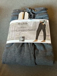 New Mayfair Ladies Sweat Jogger Charcoal Gray Pants Size: Medium - Picture 1 of 4