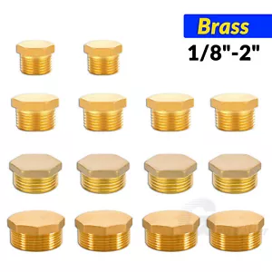 Enchufe de latón hexagonal macho 1/8" 1/4" 3/8" 1/2" 3/4" 1" 1 1/4" 1 1/2" 2" BSP - Imagen 1 de 11