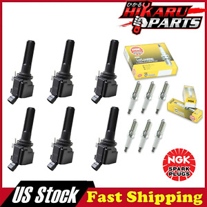 6x NGK Spark Plug & 6x Ignition Coil For Chevrolet Trailblazer 06-09 Isuzu 4.2L