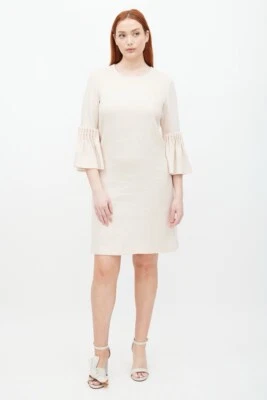 Vestido Lela Rose Rosa Lana Volantes Imitación Perla, Talla 6 Foto 1 de 4