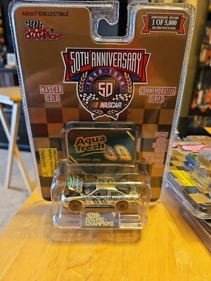 1998 Racing Champions Aqua Fresh #00 Buckshot Jones NASCAR Gold w stand. - Image 1 of 2