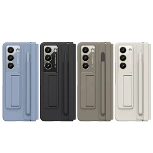 Für Samsung Galaxy Z Fold Scharnier/Bildschirm schützen Leder Stand Case + S Pen - Picture 1 of 28