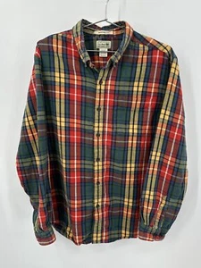 VTG LL Bean Mens Sz L Traditional Fit Plaid Flannel Button Up Long Sleeve Shirt - Picture 1 of 6