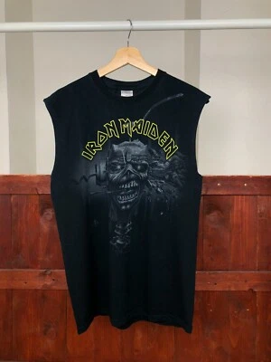Iron Maden vintage sleeveless t shirt black printed rock band street fashion M - Image 1 of 4