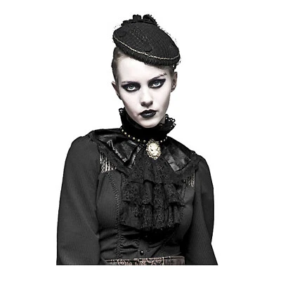 Adulto Mujer Gótico Steampunk Victoriano Halloween Disfraz Encaje Cuello Corbata Foto 1 de 3