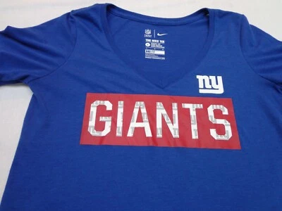 New York Giants  NFL Nike Dri-Fit Women's V-Neck T Shirt Large Athletic Cut - Image 1 of 4