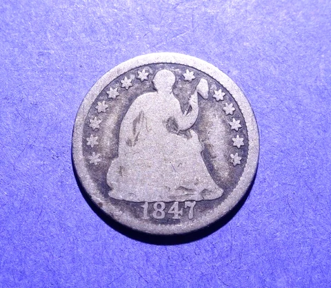 1847 Liberty Seated Half Dime  Good Cover
