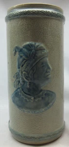 ANTICO VASO WEIR POTTERY OLD SLEEPY EYE CERAMICA GRES LIBELLULA GATTAILS O - Foto 1 di 14