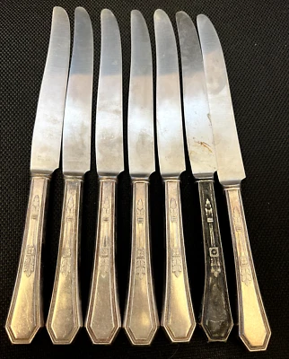 Juego de cuchillos de cena 9,5" Insico acero inoxidable floral mango hueco juego de 7 de colección Foto 1 de 4