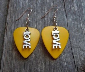 Love Charm Guitar Pick Earrings - Pick Your Color - Picture 1 of 8