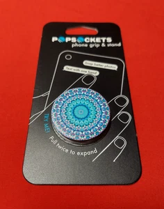 AUTHENTIC PopSockets Phone Grip PopSocket Universal Holder Blue Pink Mandala NEW - Picture 1 of 1