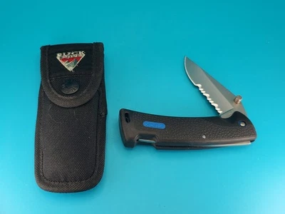 Buck 450 Lock Back USA Made Combo Edge Folding Pocket Knife! With Sheath! - Image 1 of 4