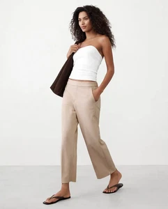 Banana Republic Hayden gerade Knöchelhose Austernperlen khaki Damen 10 neu mit Etikett $ 90 - Bild 1 von 5