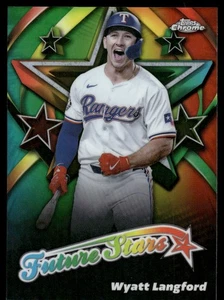 2025 Topps Chrome WYATT LANGFORD FUTURE STARS #FS-13 TEXAS RANGERS - Picture 1 of 2