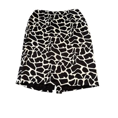 Falda para mujer INC talla 10 seda negra estampado jirafa línea A hasta la rodilla Foto 1 de 4