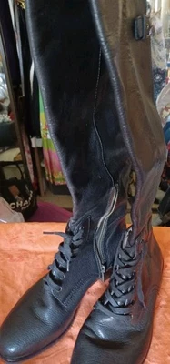 Mujer Botas Negras Cuero Vero Cuoio Hechas en Italia 8.5 Foto 1 de 4
