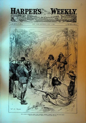 Harper's Weekly Magazine July 7 1883 Apache Surrender St Louis Floods - Image 1 of 4