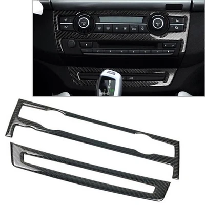 Cubierta de panel de interruptor de ventilación de aire medio de carbono para BMW E70 X5 E71 X6 2008-2013 Foto 1 de 4