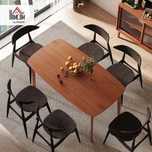 Rectangular Dining Table, Rustic Kitchen Table with Solid Wood Frame, Brown - Picture 1 of 11