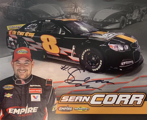 SIGNED 2021 SEAN CORR "THE TRANS GROUP" #8 NON NASCAR ARCA SERIES POSTCARD Cover