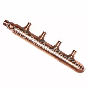 Colector de plomería PEX de 4 puertos 3/4"" x 1/2"" extremo cerrado sin plomo - Imagen 1 de 1