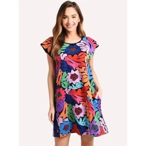 NEW NWT J. Marie Maya Dress Black Floral Embroidered Pockets Lined birds - Picture 1 of 10