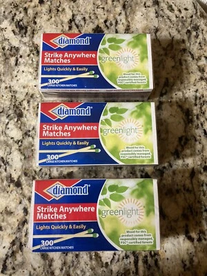 (3 boxes) (300 per box)Vintage Diamond Strike Anywhere Matches - Image 1 of 4