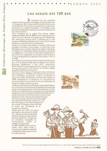 Document Philatélique 1er Jour : 08 2007 - Les Scouts ont 100 ans - Picture 1 of 1