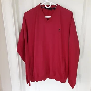Men's Ashworth Pebble Beach Pullover  Red Size Medium Sweatshirt Jacket Pockets - Picture 1 of 10