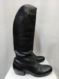 Vic Matie Boots Knee Length Black Leather Western Cowboy Steampunk Size 38 - Picture 1 of 20
